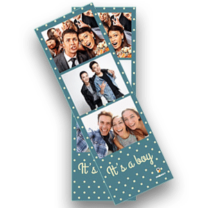 The Burddy photobooth allows you to print in a vertical strip format.