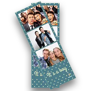 The Burddy photobooth allows you to print in a vertical strip format.