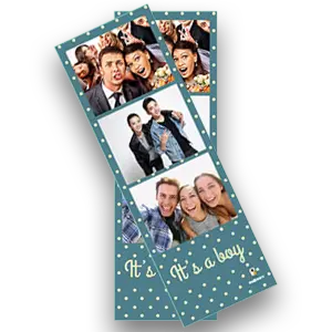 De Burddy photobooth maakt het mogelijk om een verticale strook af te drukken.