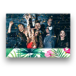 De photobooth maakt het mogelijk om 3 foto's in liggend formaat af te drukken.